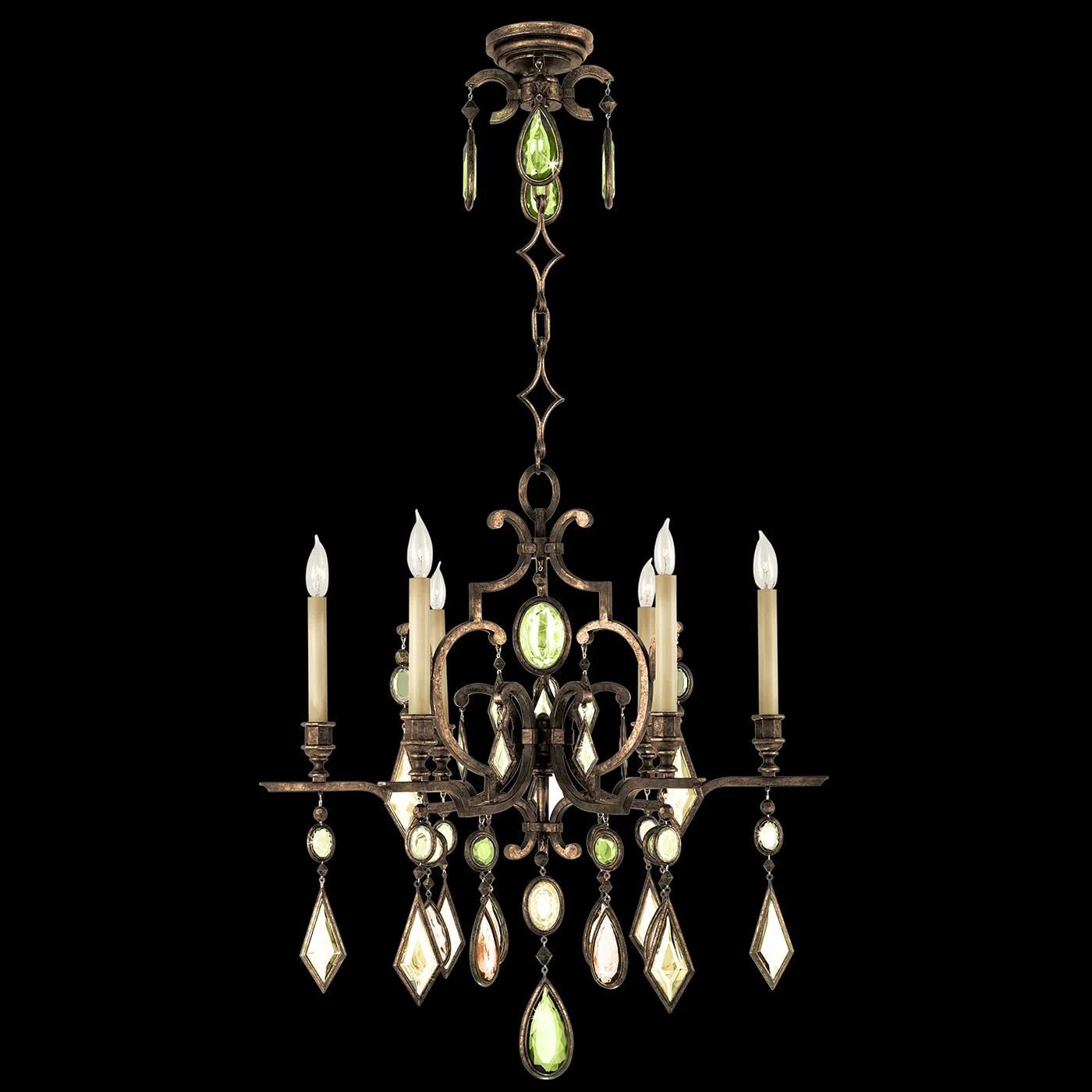 Fine Art Lamps Encased Gems 29 Inch 6 Light Chandelier Cp98528 - Image 1
