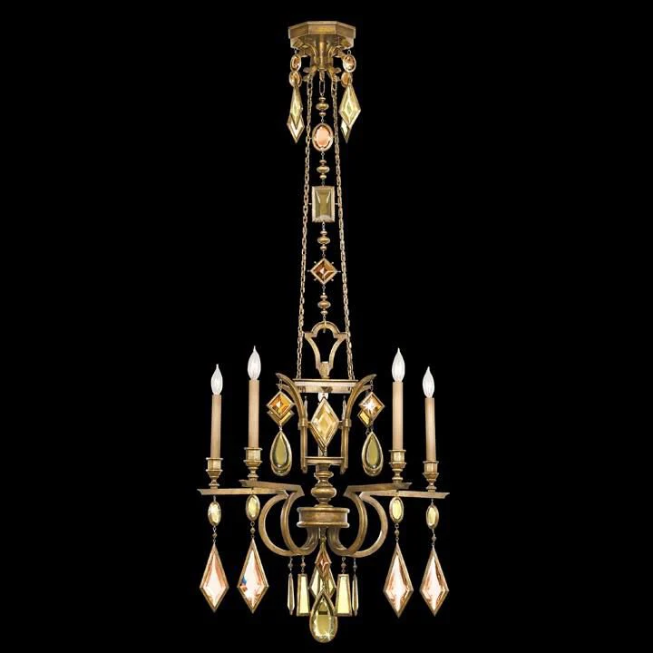 Fine Art Lamps Encased Gems 27 Inch 5 Light Chandelier Cp97190 - Image 3