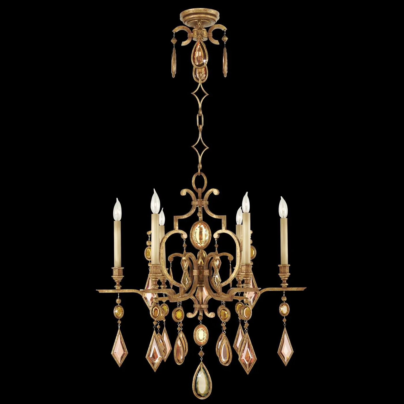 Fine Art Lamps Encased Gems 29 Inch 6 Light Chandelier Cp98528 - Image 3
