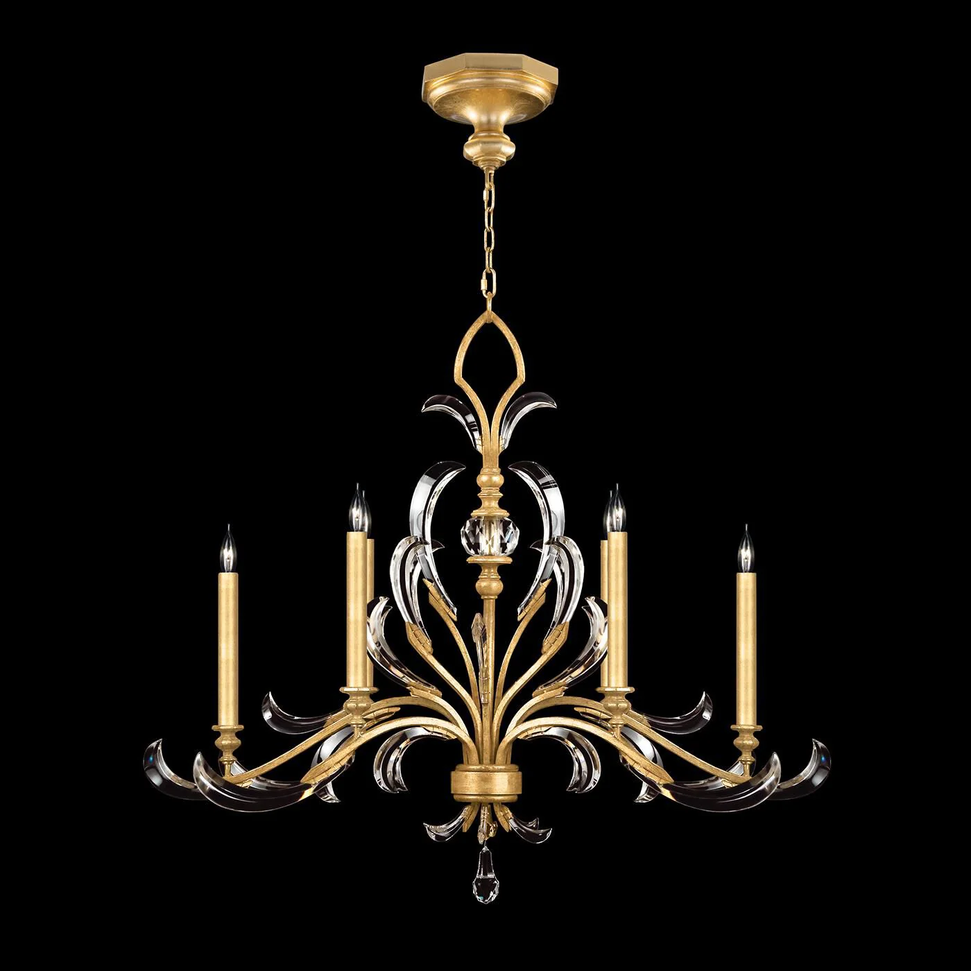 Fine Art Lamps Beveled Arcs 44 Inch 6 Light Chandelier Cp446755 - Image 1