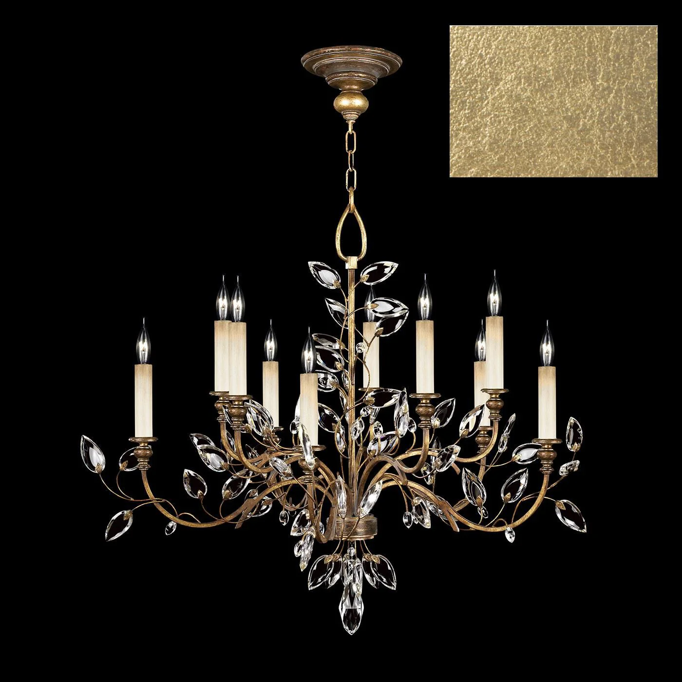 Fine Art Lamps Crystal Laurel 43 Inch 10 Light Chandelier Cp446752 - Image 1