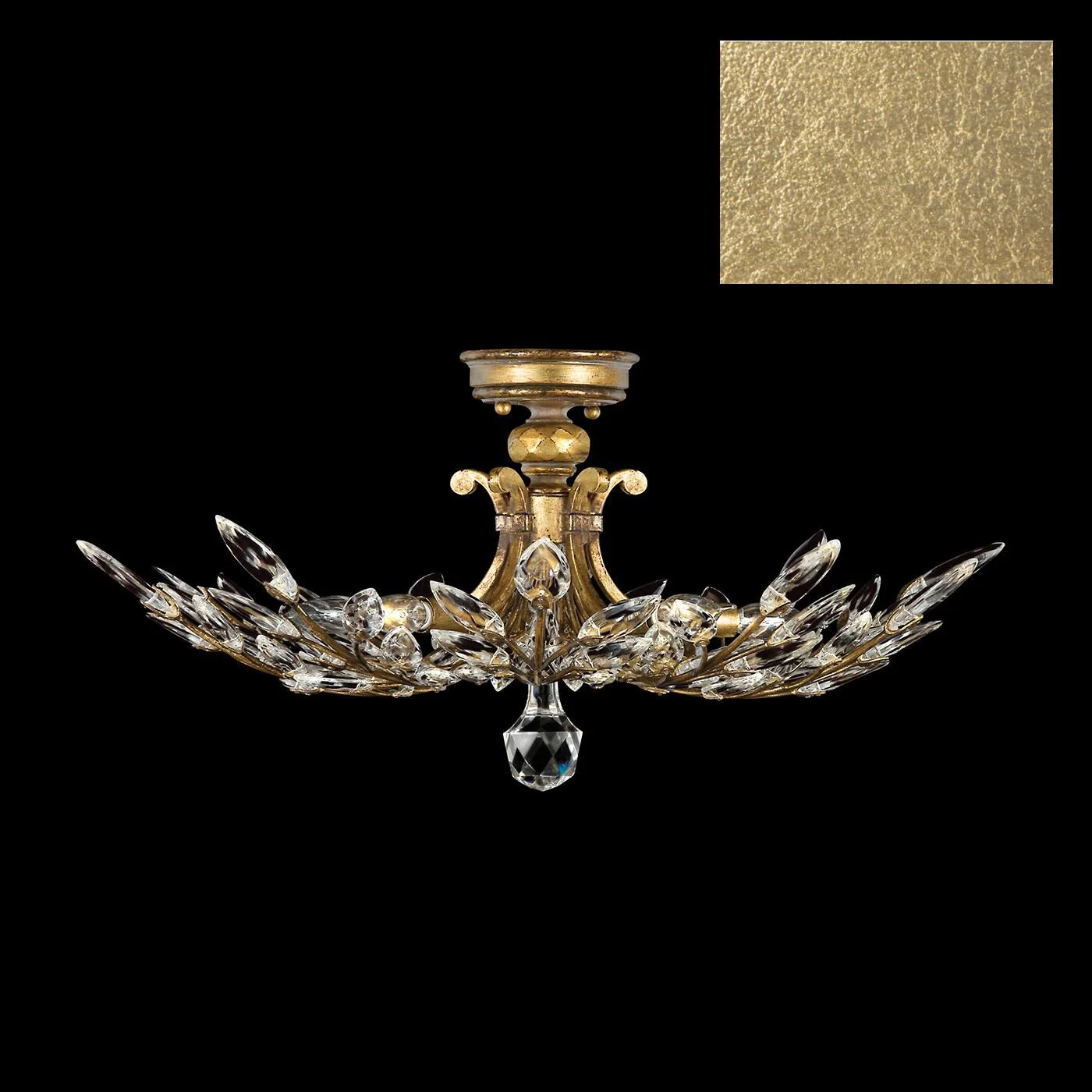 Fine Art Lamps Crystal Laurel 28 Inch 5 Light Flush Mount Cp446736 - Image 1