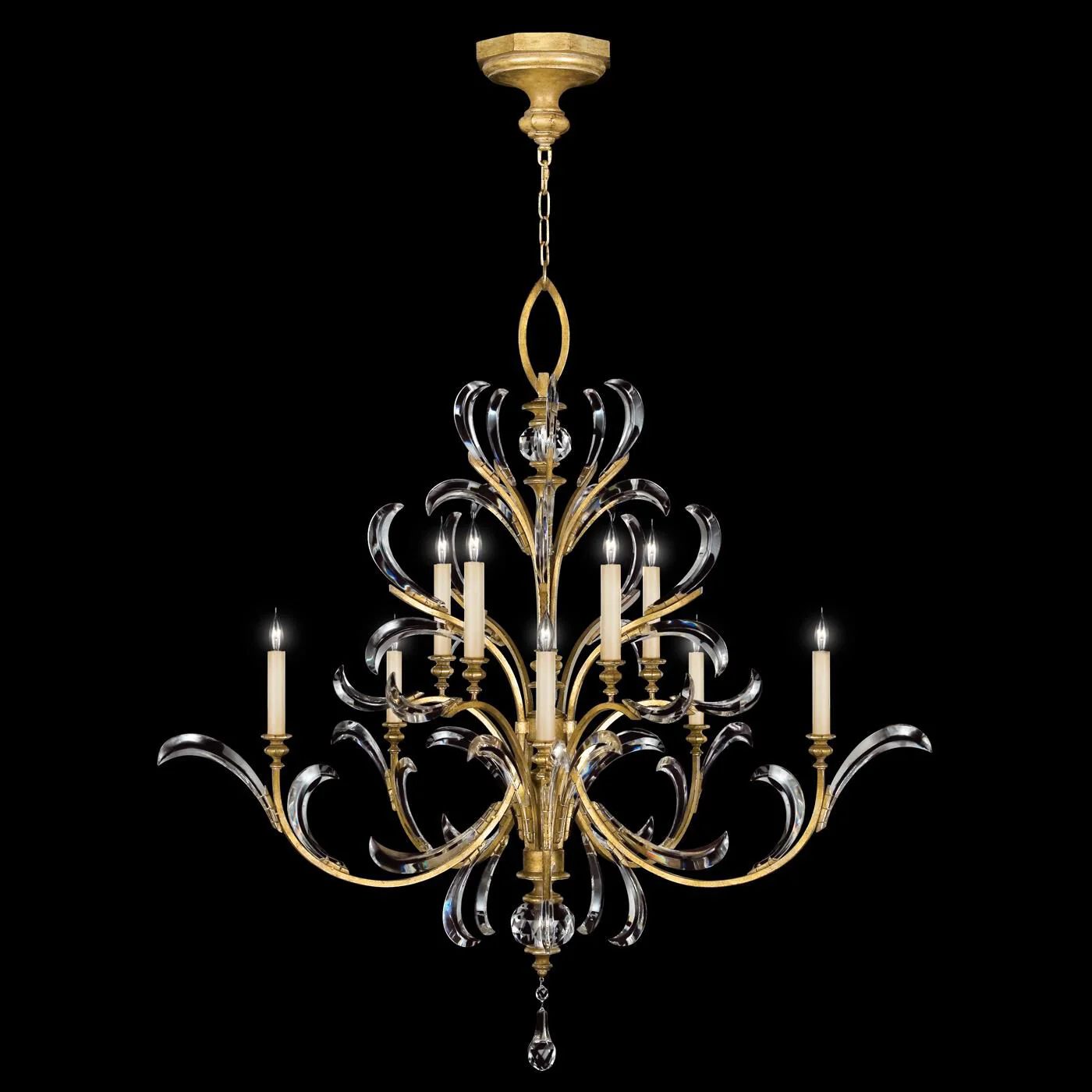 Fine Art Lamps Beveled Arcs 56 Inch 10 Light Chandelier Cp100248 - Image 2