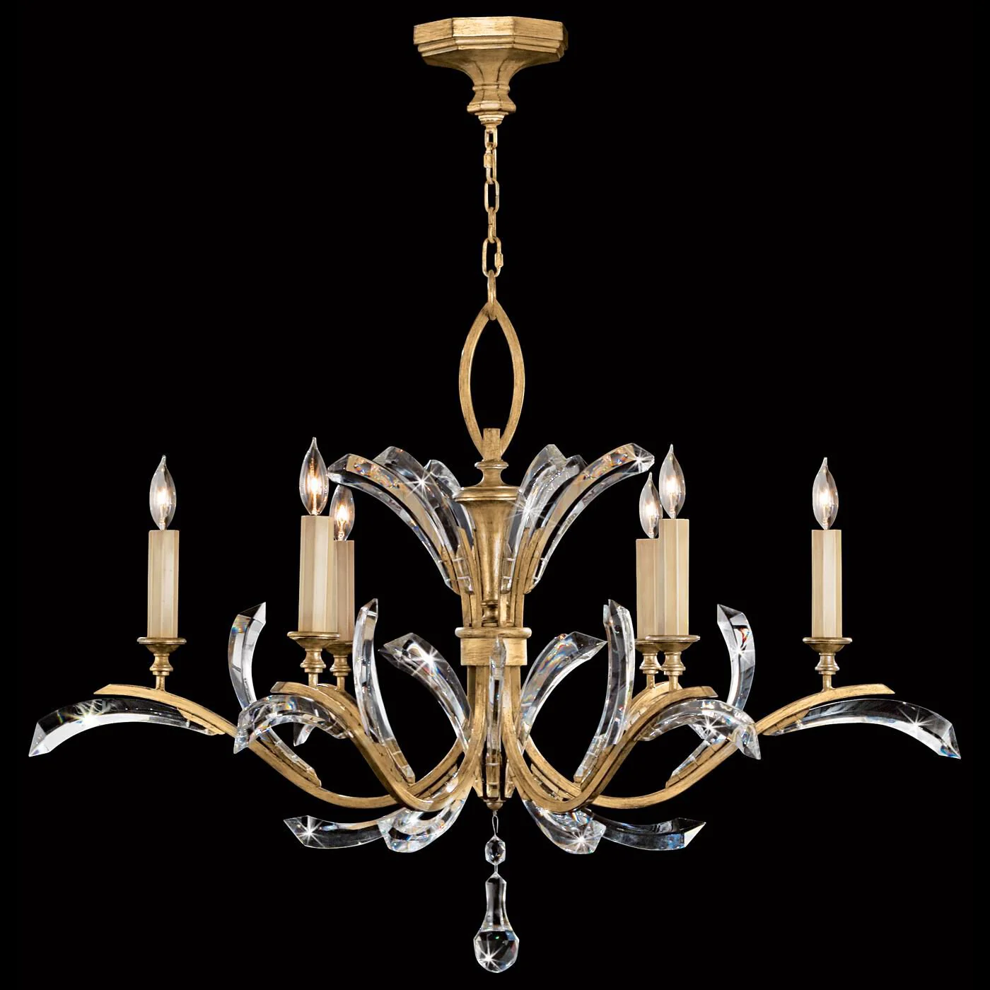 Fine Art Lamps Beveled Arcs 42 Inch 6 Light Chandelier Cp100276 - Image 1
