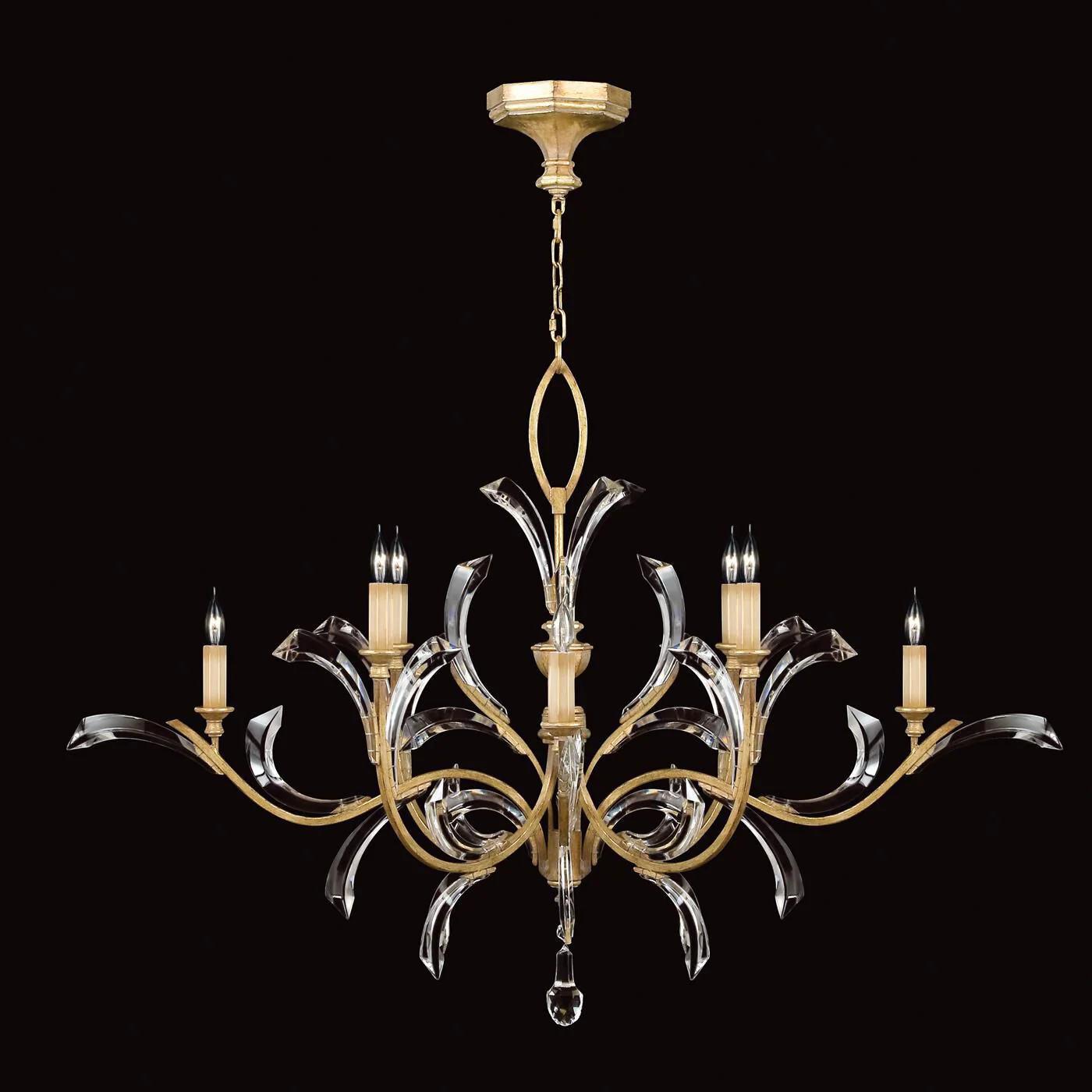 Fine Art Lamps Beveled Arcs 57 Inch 8 Light Chandelier Cp100301 - Image 1