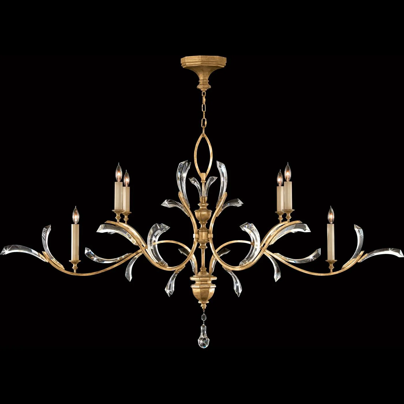 Fine Art Lamps Beveled Arcs 74 Inch 6 Light Chandelier Cp100315 - Image 1