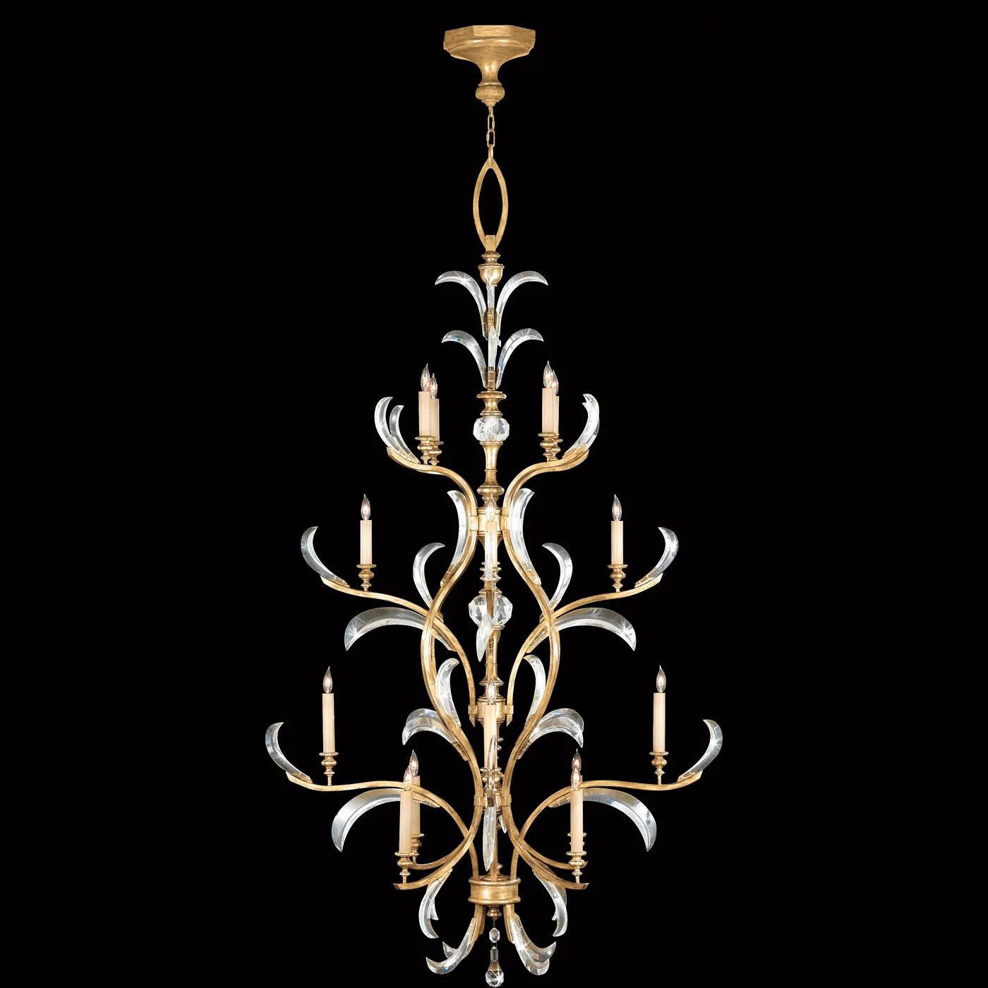 Fine Art Lamps Beveled Arcs 48 Inch 16 Light Chandelier Cp100339 - Image 1