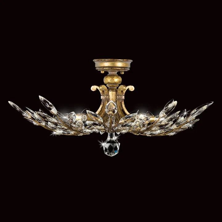 Fine Art Lamps Crystal Laurel 28 Inch 5 Light Semi Flush Mount Cp101013 - Image 1