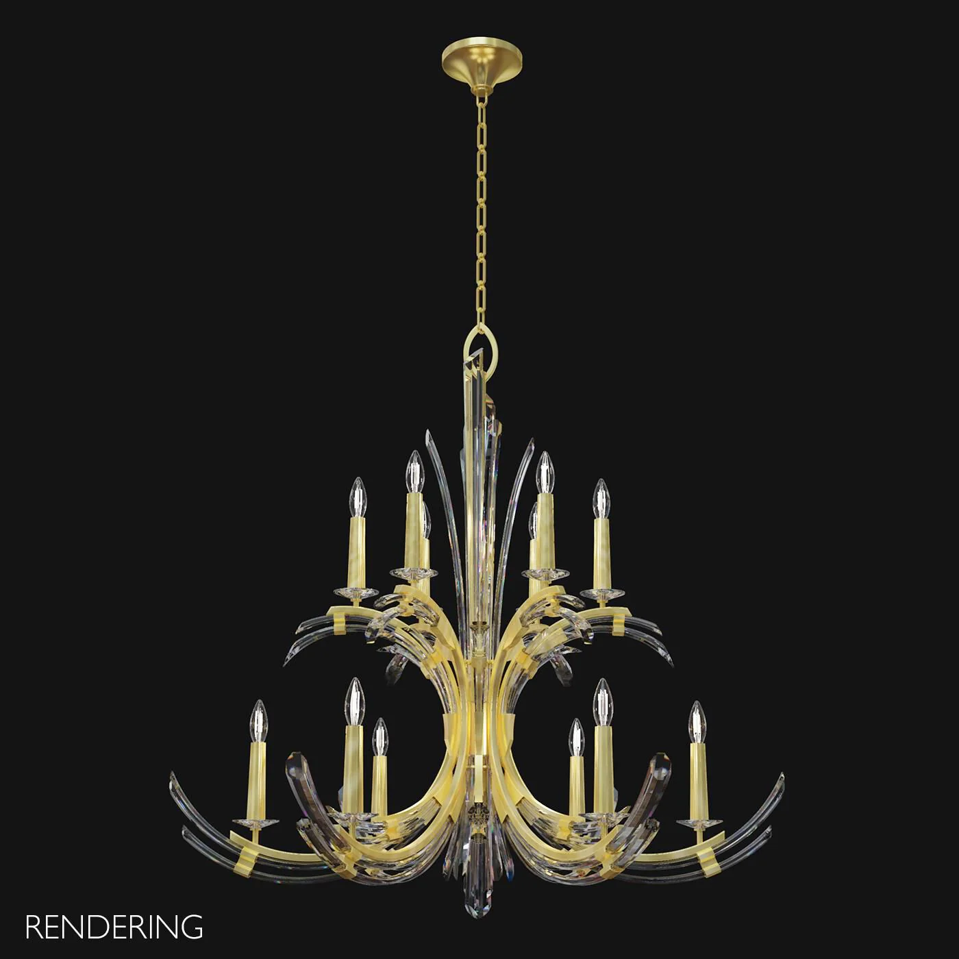 Fine Art Lamps Trevi 42 Inch 12 Light Chandelier Cp737283 - Image 3
