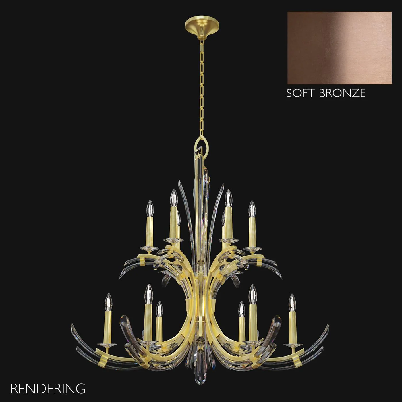 Fine Art Lamps Trevi 42 Inch 12 Light Chandelier Cp737283 - Image 2