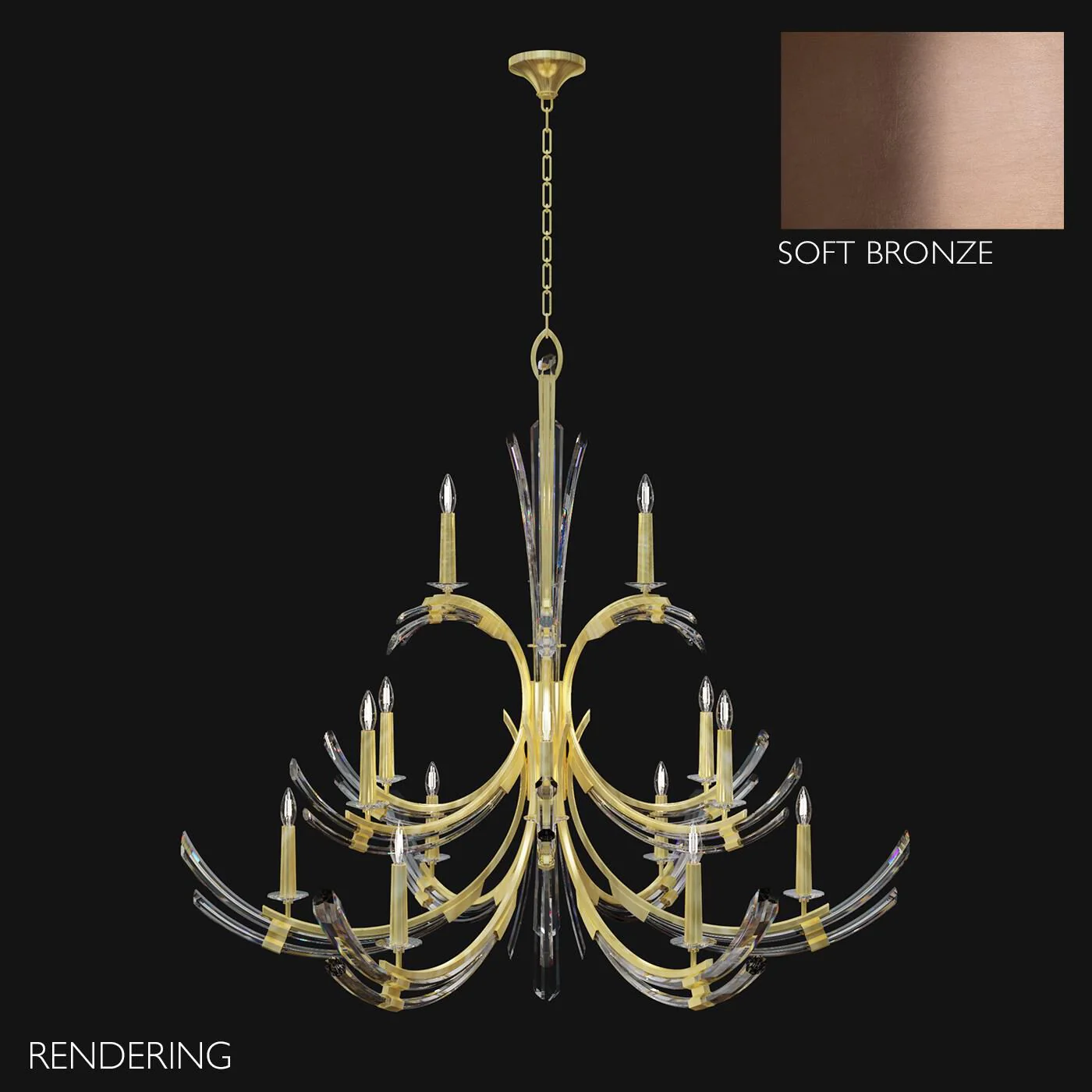 Fine Art Lamps Trevi 56 Inch 15 Light Chandelier Cp737284 - Image 3