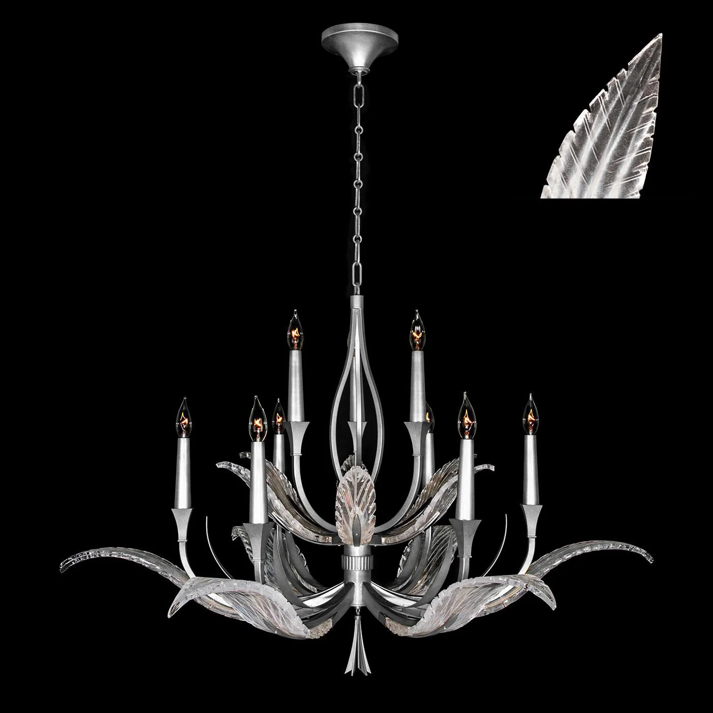 Fine Art Lamps Plume 45 Inch 9 Light Chandelier Cp446742 - Image 1