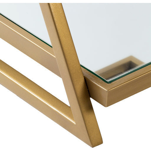 Surya Aliya Modern Glass Shelves With Gold Metal Accent Side Table ALI-001 - Image 3