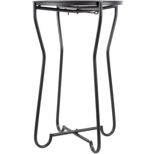 Surya Benjamin Modern Black Tray Top With Black Metal Base Round Accent Side Table BEJ-002 - Image 2