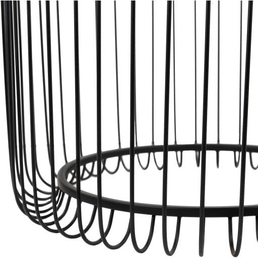 Surya Camelot Modern Mirror Top With Black Metal Base Round Accent Side Table CEM-002 - Image 3