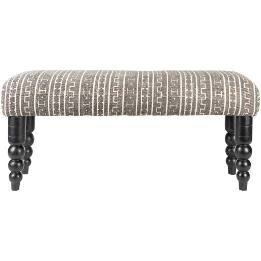 Surya Dakar Rustic Modern Hand Woven Fabric Bench With Black Wood Base DKR-002 - Image 3