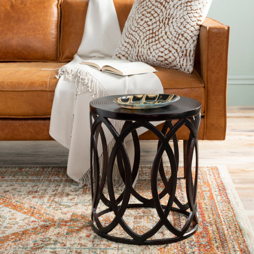 Surya Earnshaw Modern Metallic Round Accent Side Table EAW-002 - Image 2