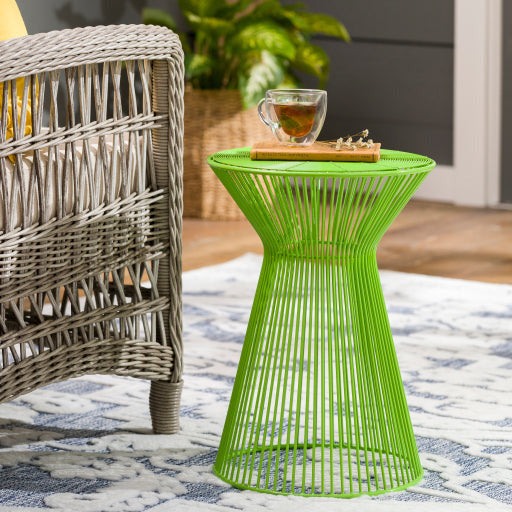 Surya Fife Modern Lime Green Metal Round Accent Side Table FIFE-103 - Image 1