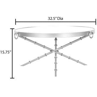 Surya Galatine Modern Mirrored Top With Metallic Silver Base Round Coffee Table GIE-002 - Image 3