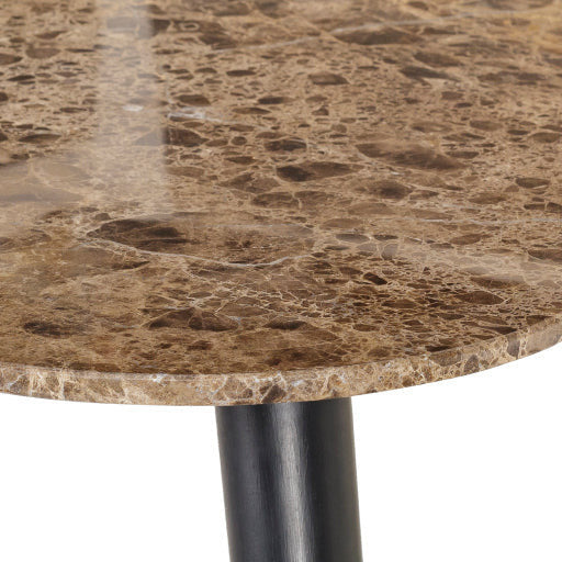 Surya Grandeur Modern Brown Marble Top With Black Wood & Brass Base Coffee Table GUR-002 - Image 2