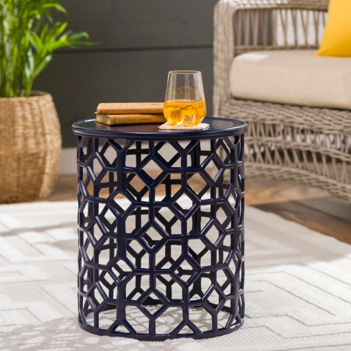 Surya Hale Modern Navy Metal Round Accent Side Table HALE-101 - Image 2