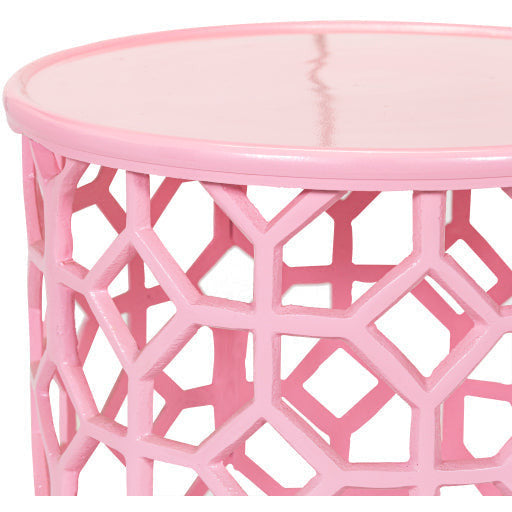 Surya Hale Modern Blush Pink Metal Round Accent Side Table HALE-105 - Image 3