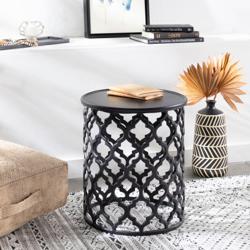 Surya Hammett Modern Black Metal Round Accent Side Table HMMT-102 - Image 1