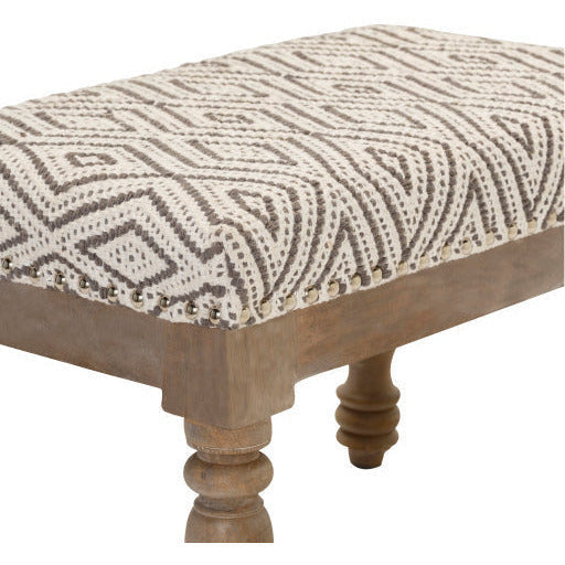 Surya Innisswell Modern Rustic Ivory & Charcoal Footstool Ottoman INI-001 - Image 3