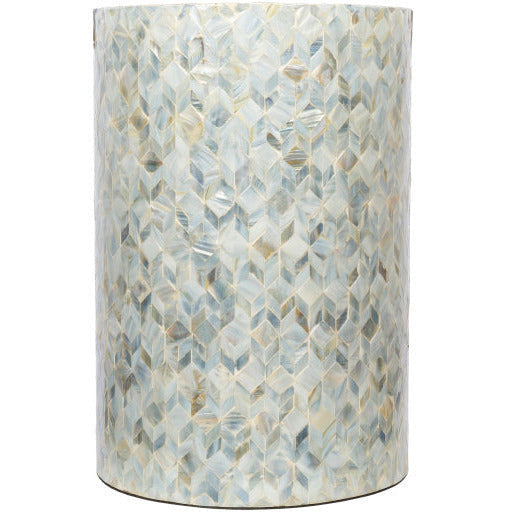 Surya Iridescent Modern Shell and Wood Round Accent Side Table  ISC-002 - Image 3
