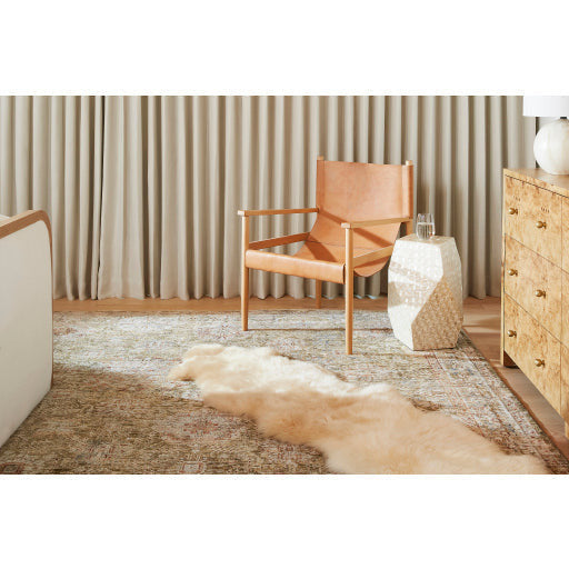 Surya Iridescent Modern Ivory & Beige Shell and Wood Accent Side Table ISC-005 - Image 3