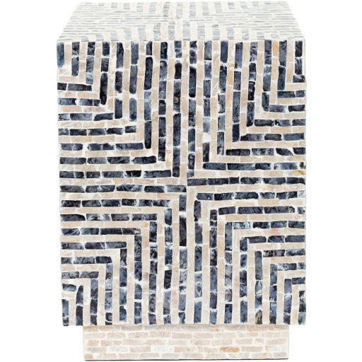 Surya Lharysa Modern Shell and Wood Accent Side Table LYH-002 - Image 3
