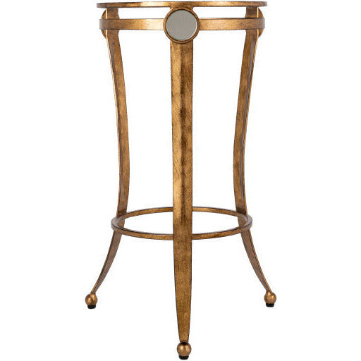 Surya Midford Modern Glass Top With Gold Metal Base Round Accent Side Table MFD-001 - Image 2