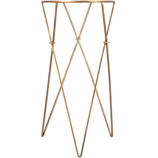 Surya Neo Geo Modern Glass Top Gold Metal Base Round Accent Side Table NGO-002 - Image 2