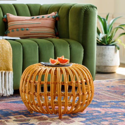 Surya Odyssey Modern Rattan Round Accent Side Table OSY-001 - Image 1