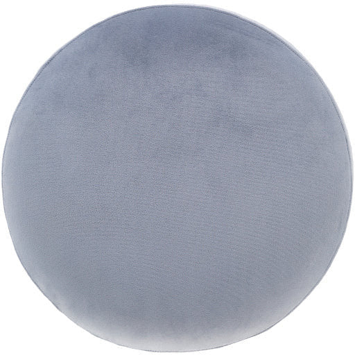 Surya Roxeanne Modern Slate Velvet Round Pouf Ottoman With Gold Base RON-005 - Image 3