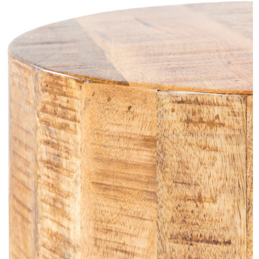 Surya Troyes Modern Natural Wood Round Accent Side Table TOE-004 - Image 3