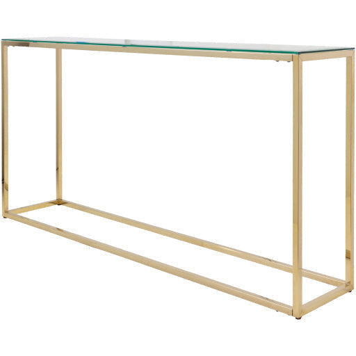 Surya Wyman Modern Glass Top With Gold Base Console Table WMN-001 - Image 1