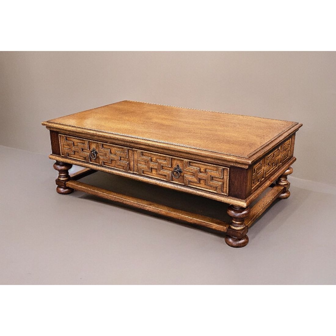 Casa Bonita Peruvian Hand-Painted Carved Wood Granada Coffee Table - Image 1