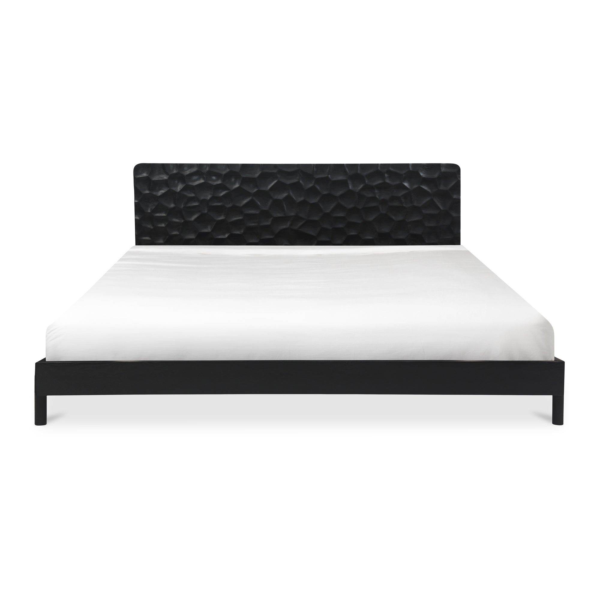 Moe's Home Collection Misaki Black Wood Queen Size Bed - Image 1