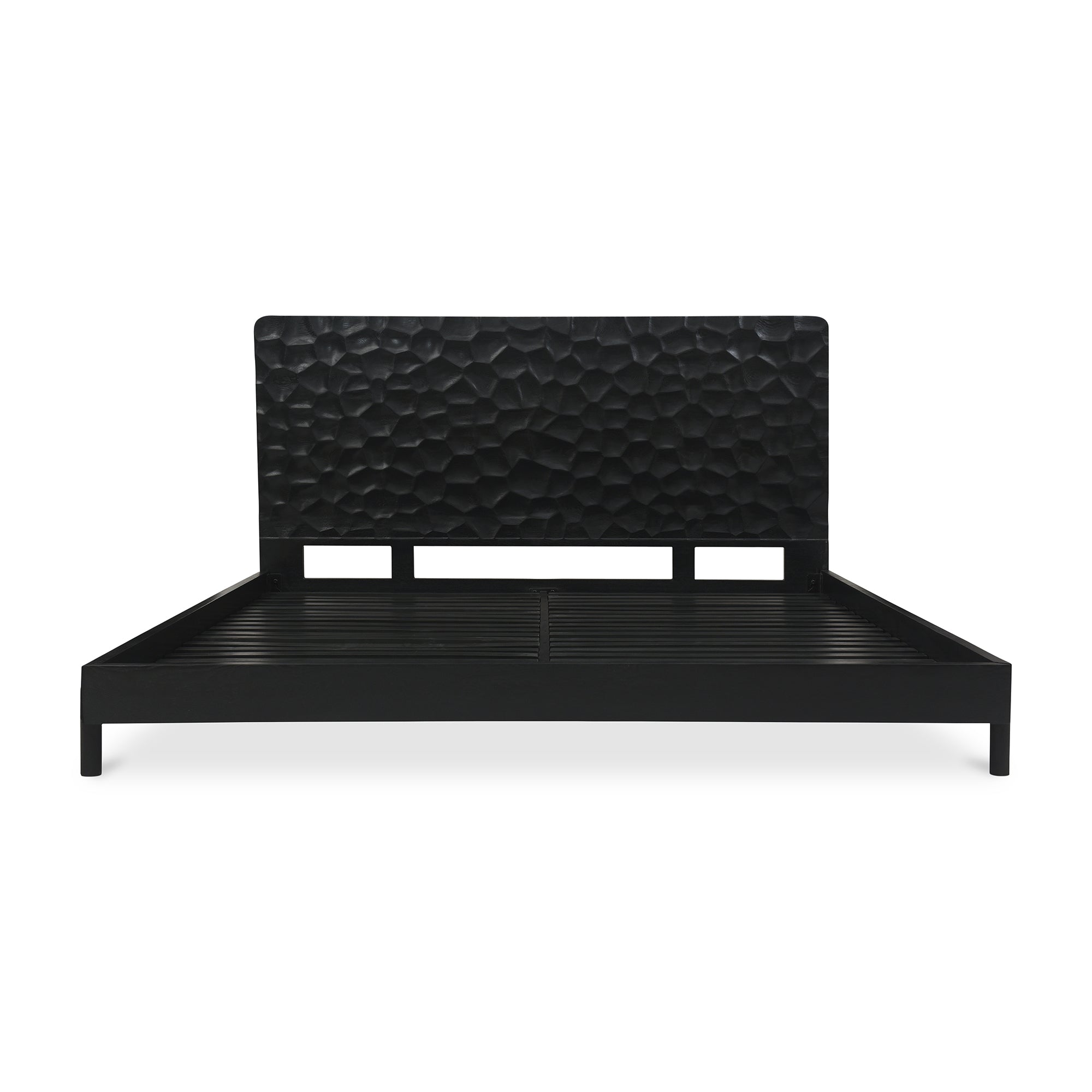 Moe's Home Collection Misaki Black Wood Queen Size Bed - Image 2