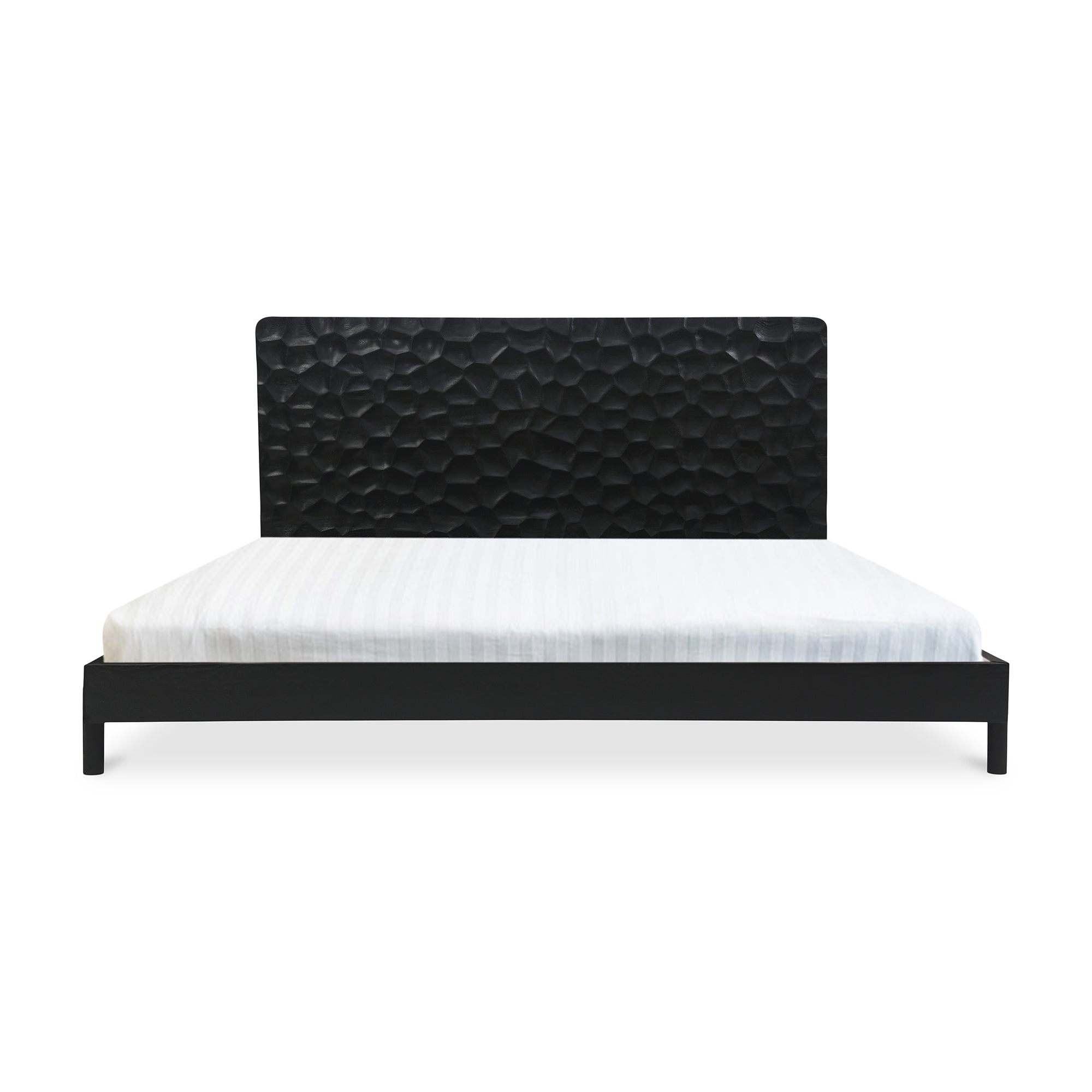 Moe's Home Collection Misaki Black Wood Queen Size Bed - Image 3