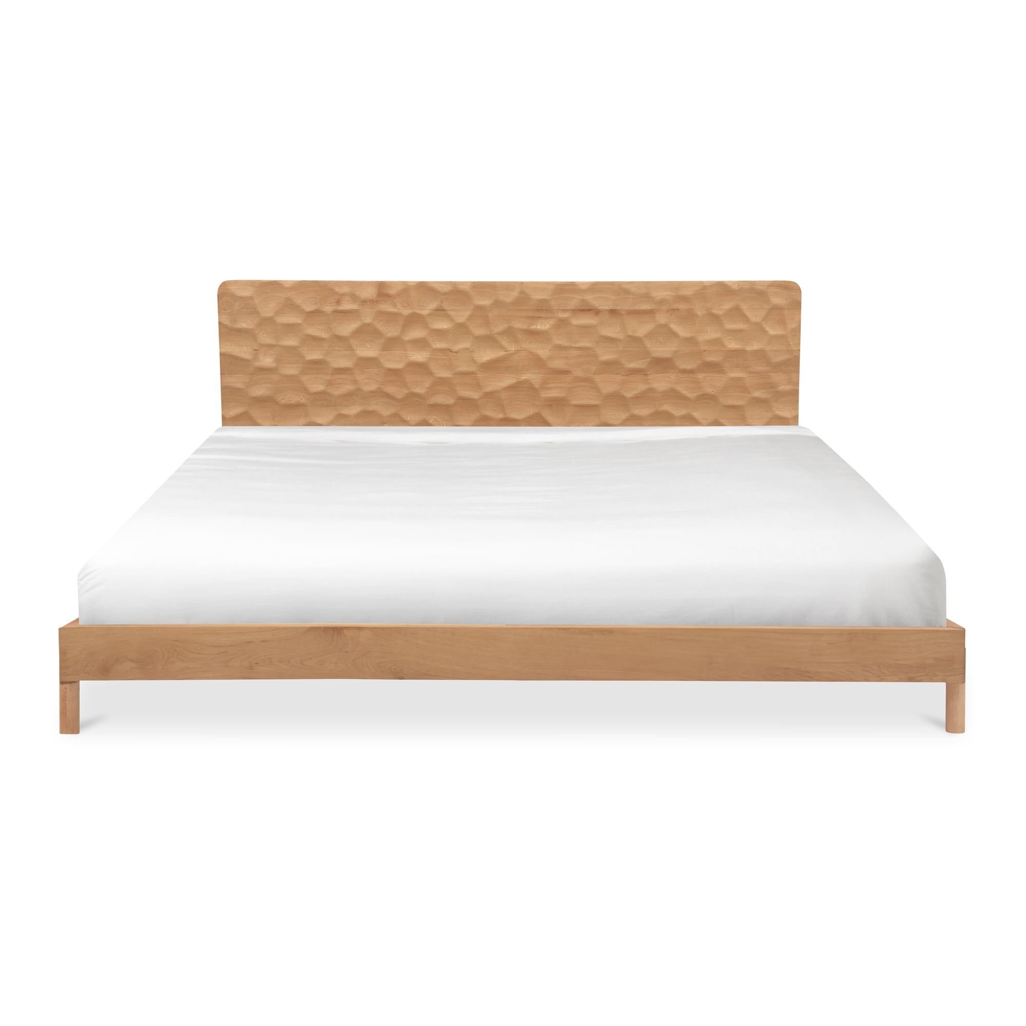 Moe's Home Collection Misaki Natural Wood Queen Size Bed - Image 1