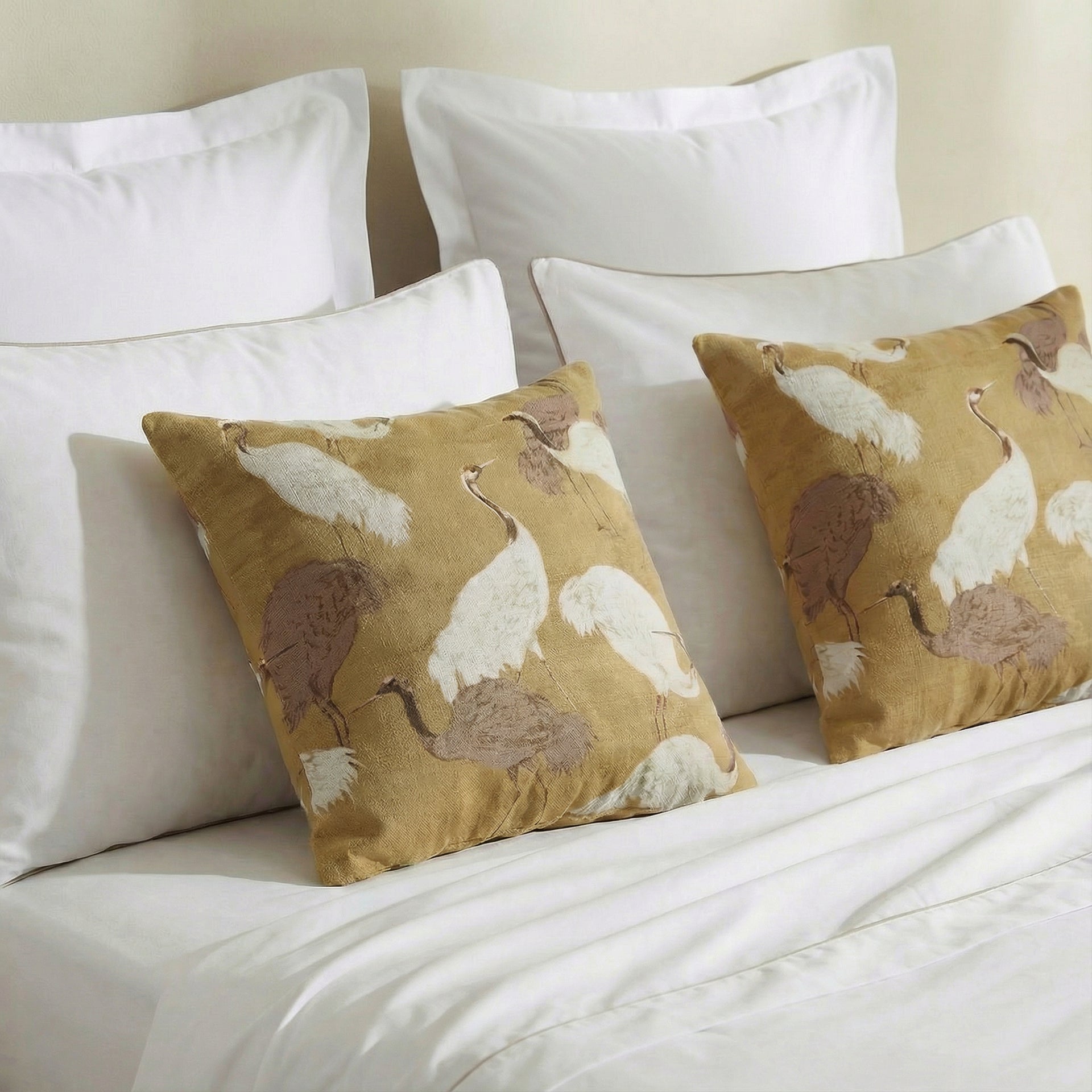 Sunday Citizen Golden Crane Throw Pillow ~ 20 x 20 - Image 2