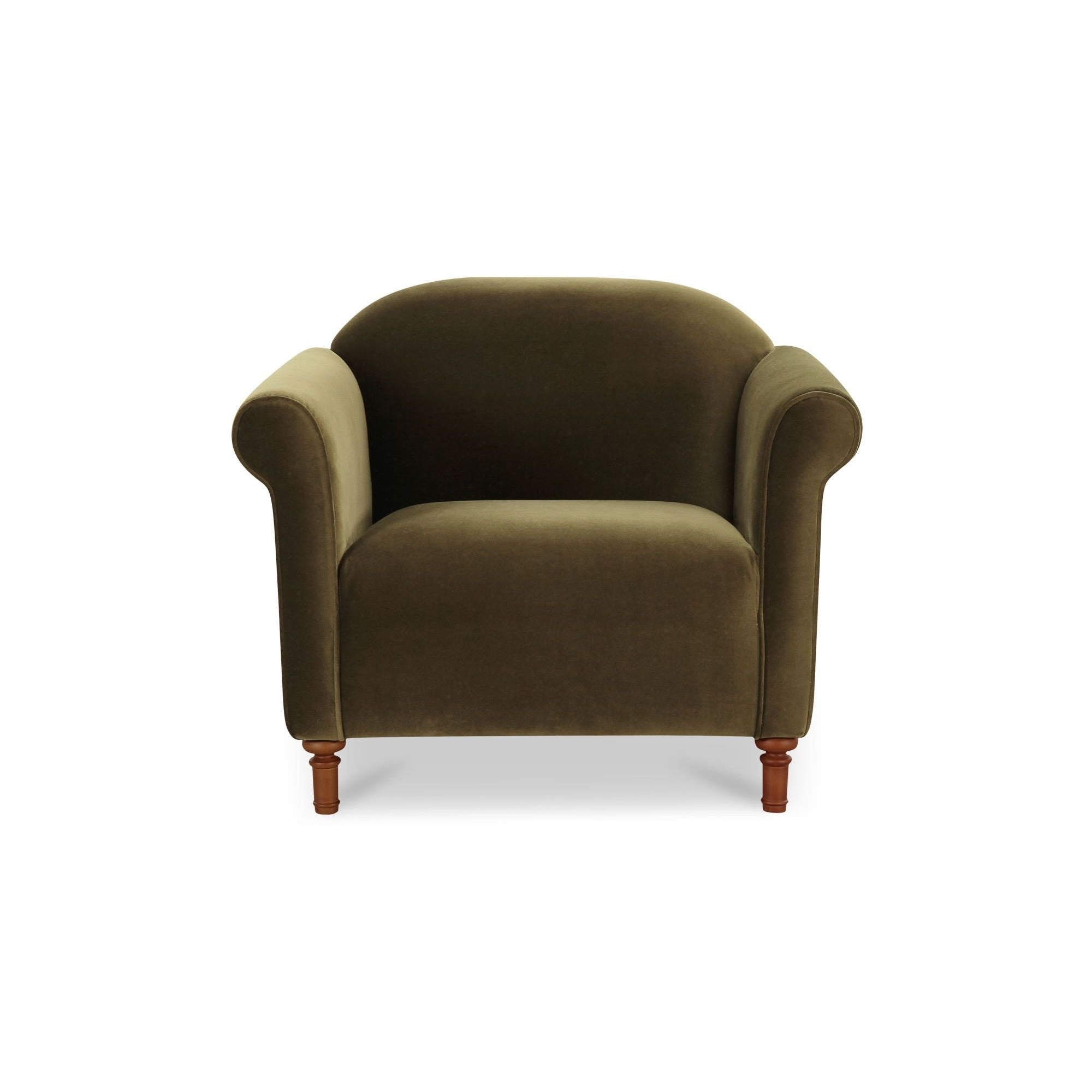 Moe's Home Collection Harmony Green Faux Mohair Accent Chair - Image 1