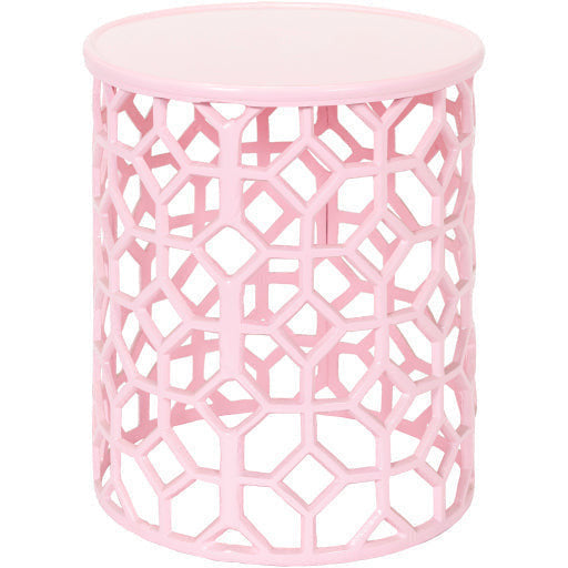 Surya Hale Modern Blush Pink Metal Round Accent Side Table HALE-105 - Image 2