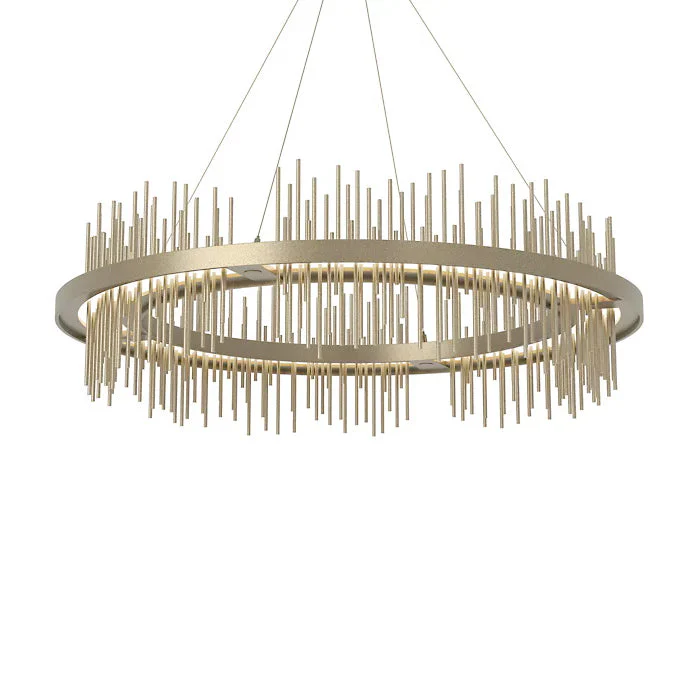 Gossamer Circular LED Pendant - 38" Wide Double - Soft Gold - Image 3