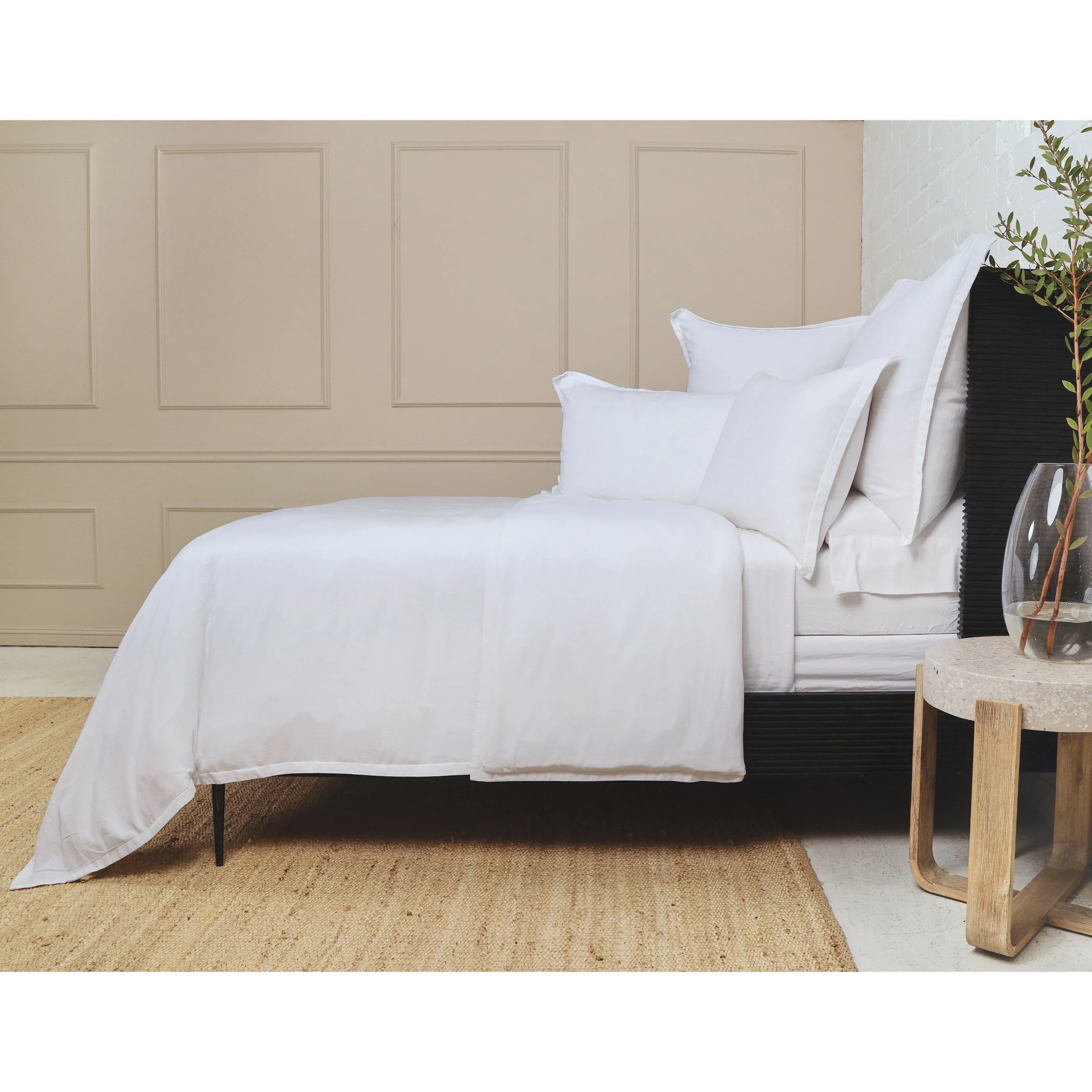 Pom Pom at Home Georgie White Bamboo Linen Duvet Cover ~ Available in Twin, Queen and King Sizes - Image 3