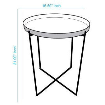 Surya Horsham Modern Black Tray Top With Black Metal Base Accent Side Table HHM-001 - Image 2