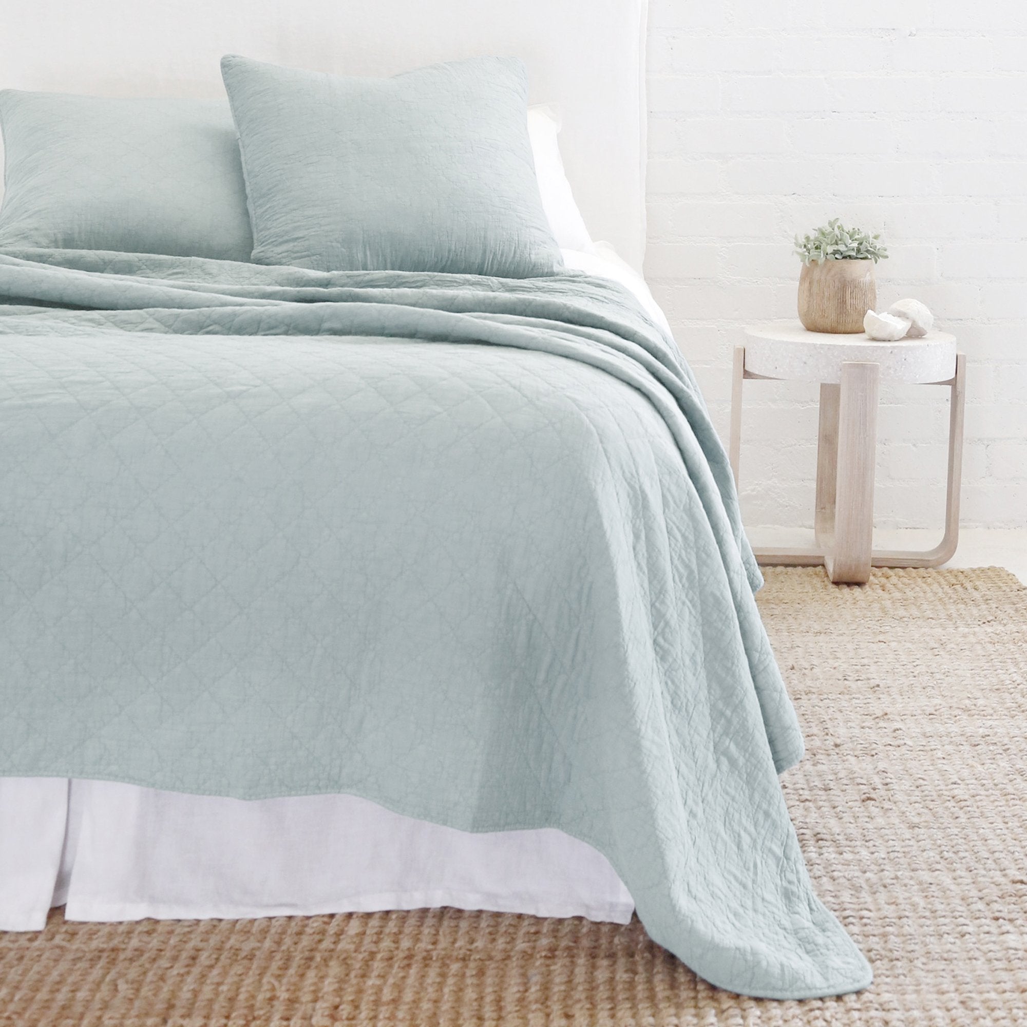 Pom Pom at Home Huntington Sea Glass Coverlet and Euro Shams ~ Available in Queen and King Sizes - Image 1