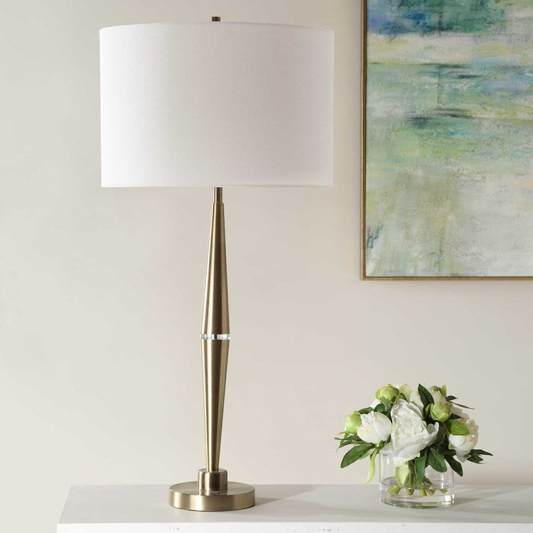 Casa Bella Living Timeless Metal Lamp Finished in Antique Brass Table Lamp - Image 2